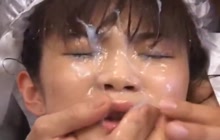 Asuka Ohzora gets several loads of sperm on her face