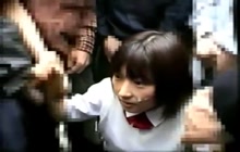 Japanese schoolgirl gets her face covered in sperm