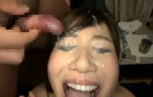 Japanese chick getting a bukkake